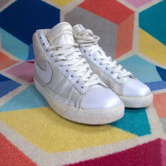 Nike Women's Blazer High Casual Shoes 317808-114‎ White Checkered - US Size: 9 - Picture 4 of 8